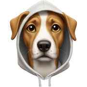 Dog wearing a hoodie sticker