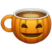 pumpkin drinking coffee sticker