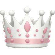 White and pastel pink crown sticker