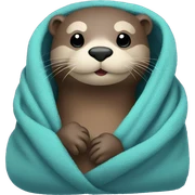 otter cozy in blanket sticker
