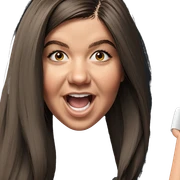 girl with brown hair smiling sticker