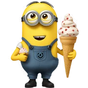 minion with icecream  sticker