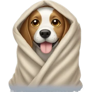 dog in a blanket  sticker