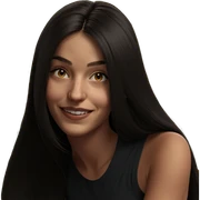 smiling girl with long hair sticker
