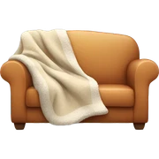 Cozy sofa with blanket sticker