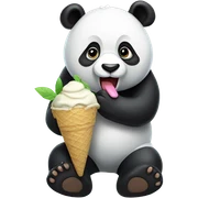 Panda eating ice cream sticker