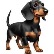 wire haired dachshund black long beard sticker