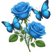 Blue roses and butterflies  sticker