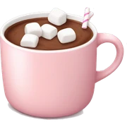 Light Pink mug of hot chocolate with marshmallows  sticker