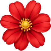 Red flower blossom sticker