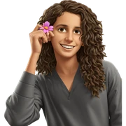 smiling boy with flower car sticker
