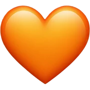Orange heart sticker
