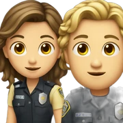 police and girl sticker