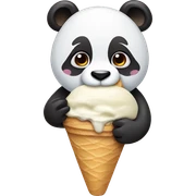 Panda eating ice cream sticker
