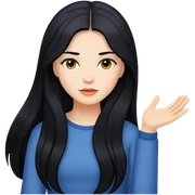 woman with long black hair sticker