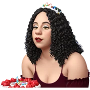 girl with cake and candles sticker