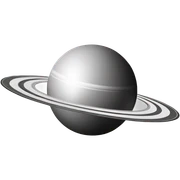 Saturn in silver  sticker
