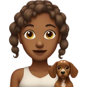 brown girl with puppy ears on head  sticker