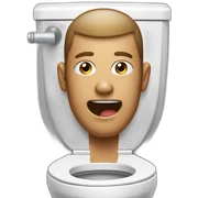 male head and neck sticking out of a toliet sticker