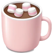 Light Pink mug of hot chocolate with marshmallows  sticker