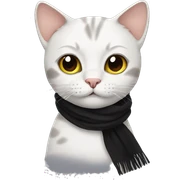 Cat with black scarf sticker