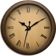 Vintage wooden table top clock sticker