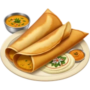 South Indian dosa with Sambhar and coconut chutney sticker