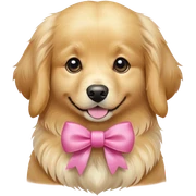 Dog with a pink bow sticker
