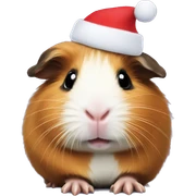 Guinea pig with Christmas hat  sticker