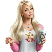 blonde girl with jewelry cup sticker