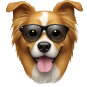 Dog with sunglasses on sticker