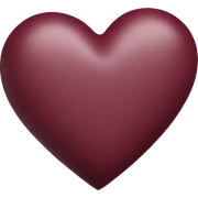 A burgundy colored heart sticker