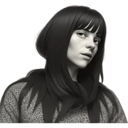 monochrome portrait of a girl sticker