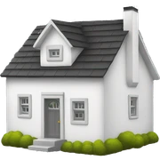 White little house sticker