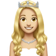 blonde girl smiling portrait with tiara sticker