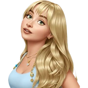 blonde girl with jewelry sticker