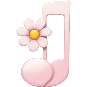 Pale pink music note with pale pink flower  sticker