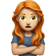 Angry ginger woman crossing her arms sticker