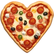 Heart pizza sticker