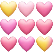 Pink and yellow love heart sticker