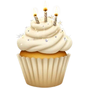 Total White beige cupcake with sparkler candles sticker