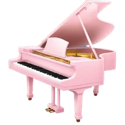 Pastel Pink Piano "A pastel pink grand piano with glowing keys, shimmering musical notes floating in the air, and a magical, dreamy vibe." sticker