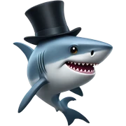 Shark with a top hat sticker