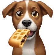 Dog eating sticker