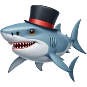 Shark with a top hat sticker