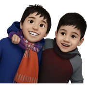 boys with scarves and smiles sticker
