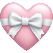 Pastel pink heart with white bow sticker