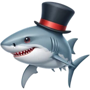 Shark with a top hat sticker
