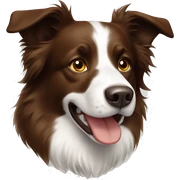 Brown and white border collie sticker