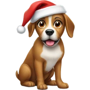 Dog wearing Santa hat sticker